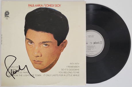 Paul Anka signed Lonely Boy album vinyl record COA proof autographed STAR