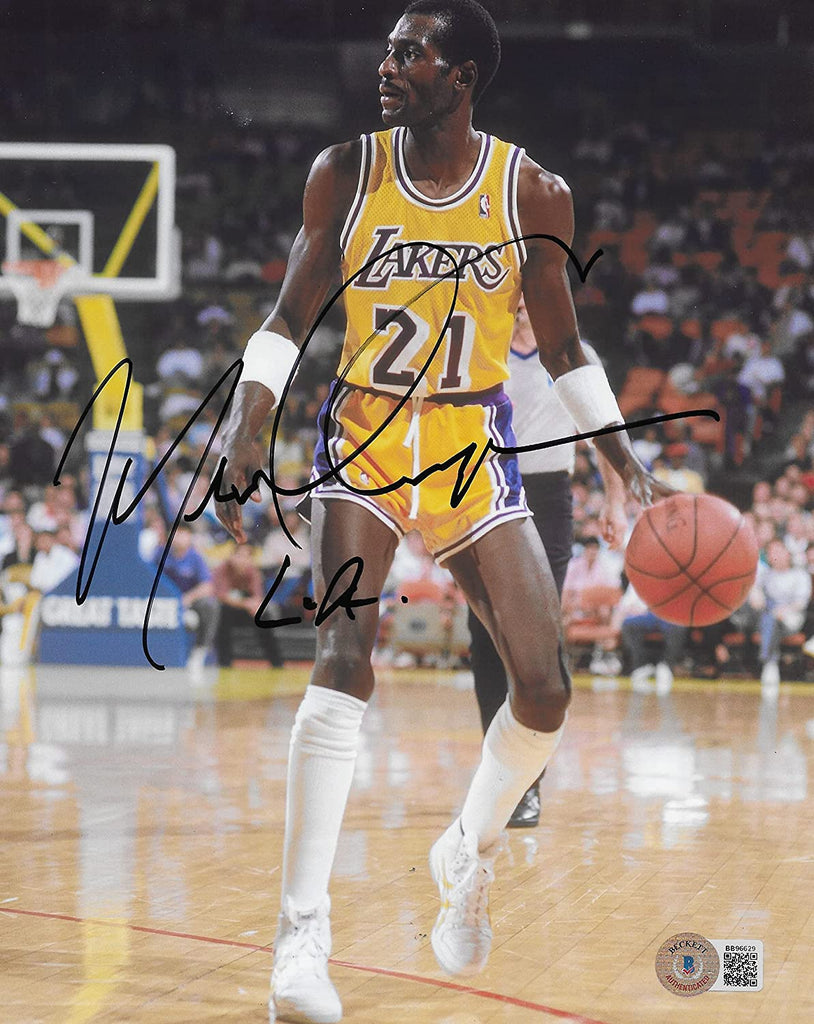 Michael Cooper signed Los Angeles Lakers basketball 8x10 photo proof Beckett COA.
