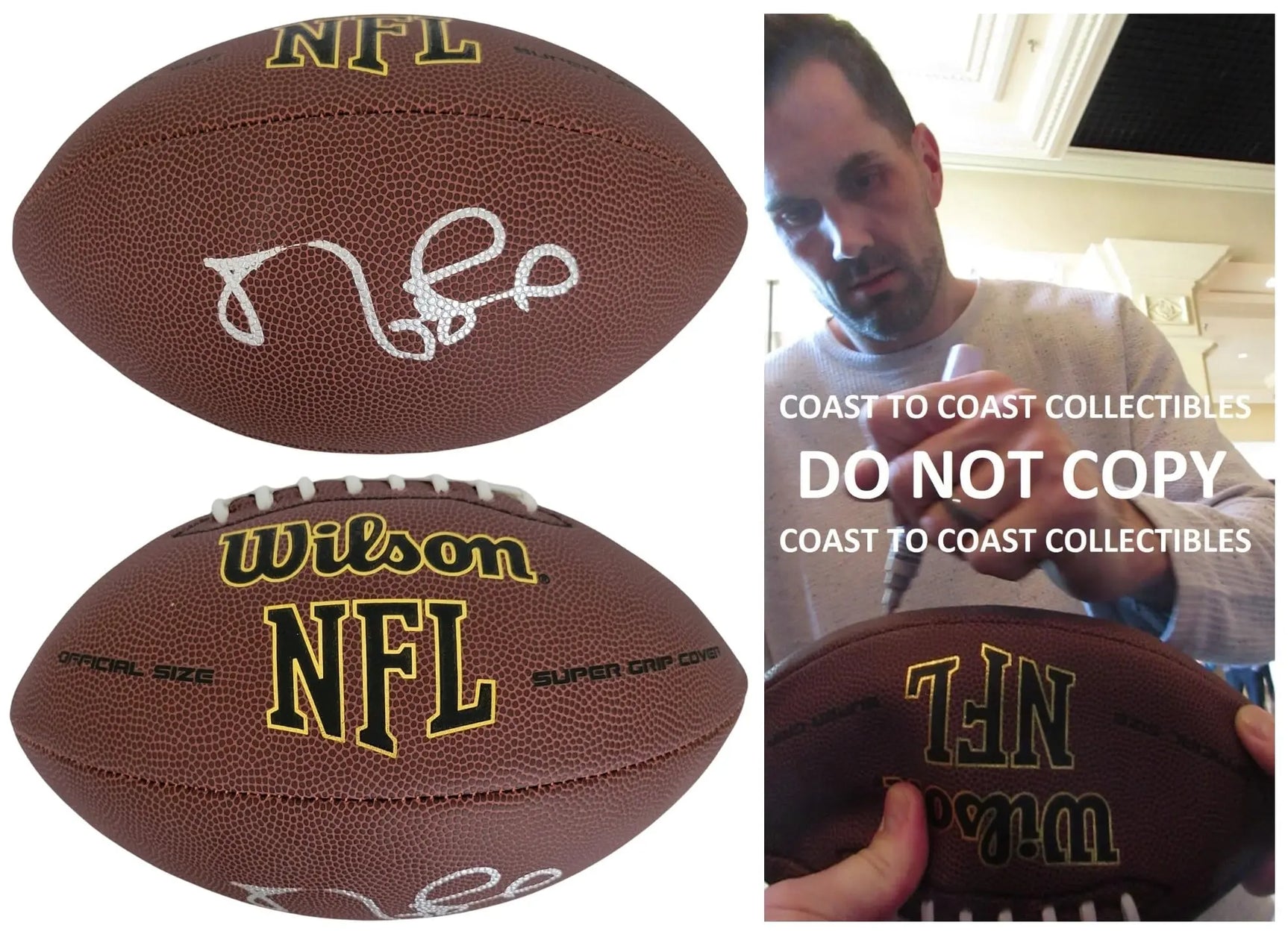 Matt Leinart Signed Football Proof COA Autographed Arizona Cardinals USC Trojans