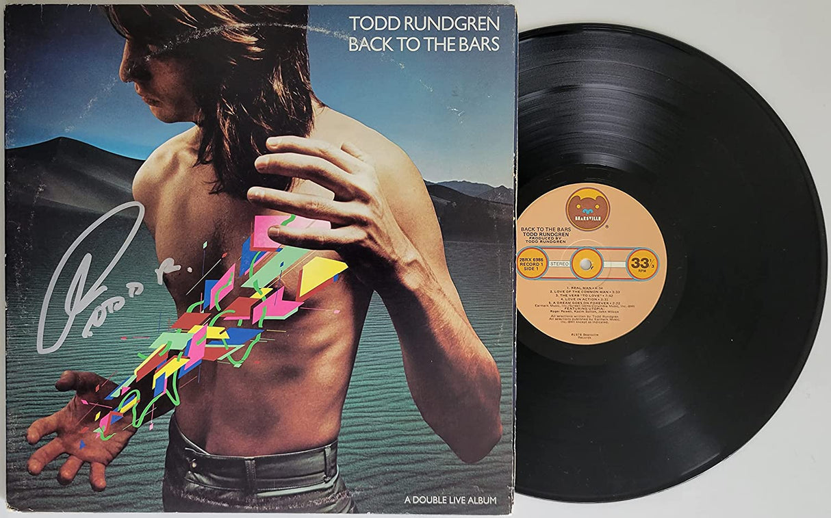 Todd Rundgren signed Back to the Bars album vinyl COA exact proof autographed STAR