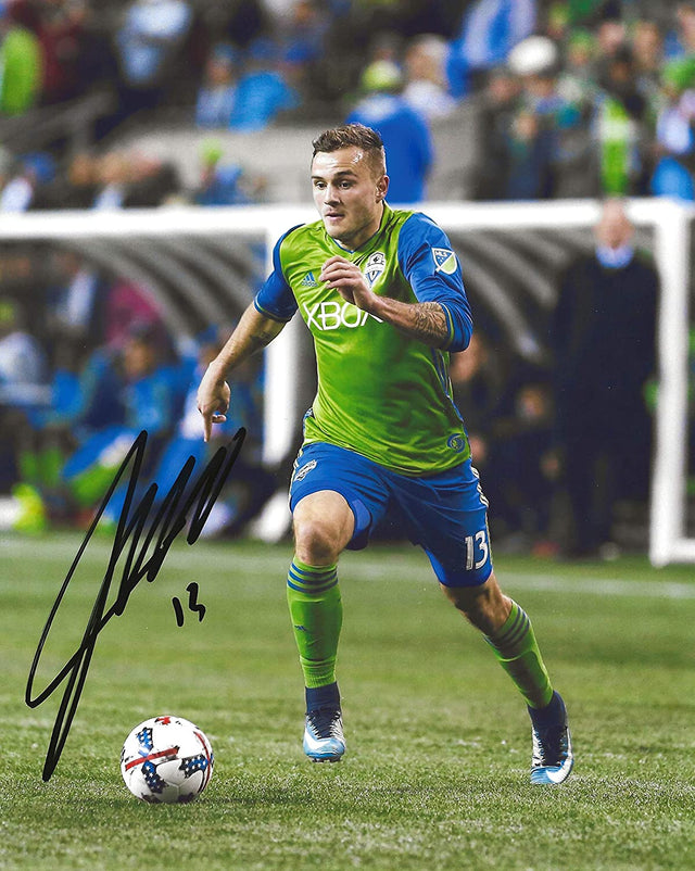 Jordan Morris autographed Seattle Sounders FC 8x10 photo proof COA.