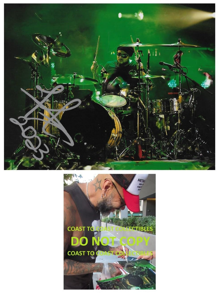 Frank Ferrer Guns N Roses Drummer signed 8x10 photo proof COA autographed GNR Star