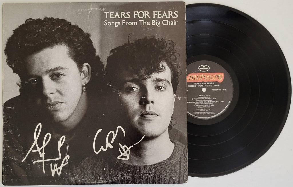 Smith & Orzabal signed Tears for Fear Songs from the Big Chair album COA proof STAR.