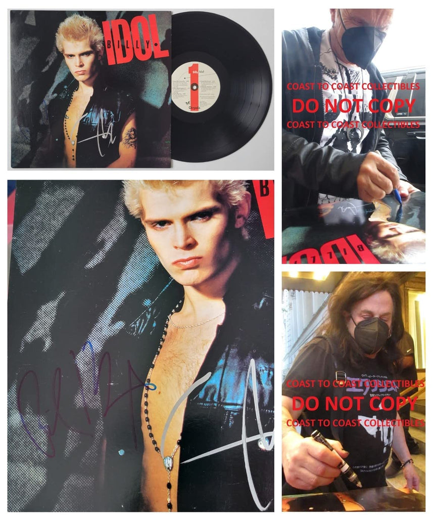 Billy Idol Steve Stevens signed Billy Idol album vinyl exact proof COA STAR autographed