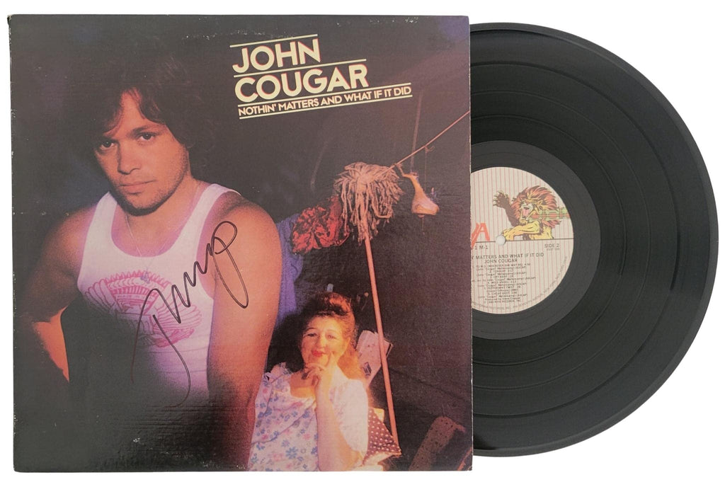 John Cougar Mellencamp signed Nothin Matters and What if it Did album vinyl record COA proof autograph STAR
