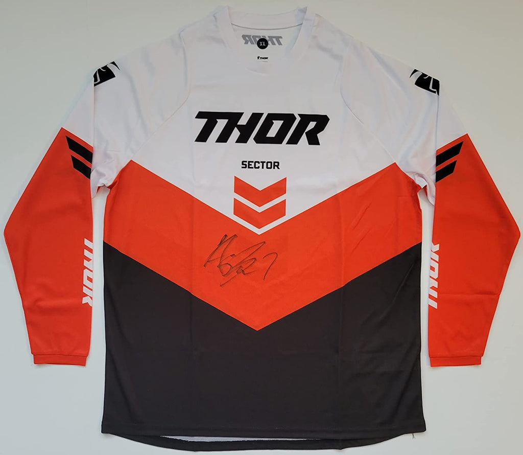 Aaron Plessinger Supercross Motocross signed Thor Jersey COA proof autographed.