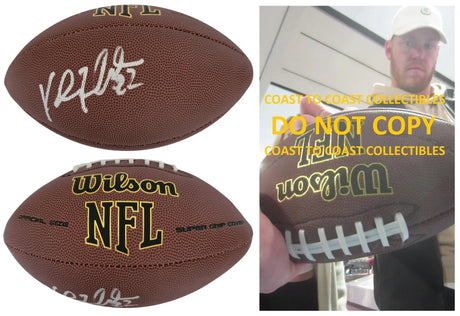 Kyle Rudolph Signed Football Proof COA Autographed Minnesota Vikings Notre Dame