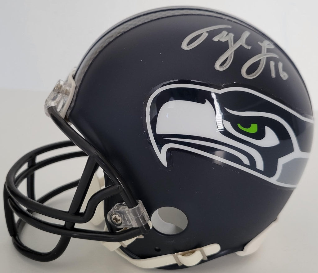 Tyler Lockett signed Seattle Seahawks mini football helmet proof COA autographed