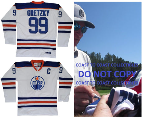 Wayne Gretzky signed Oilers Hockey Jersey exact proof COA autographed