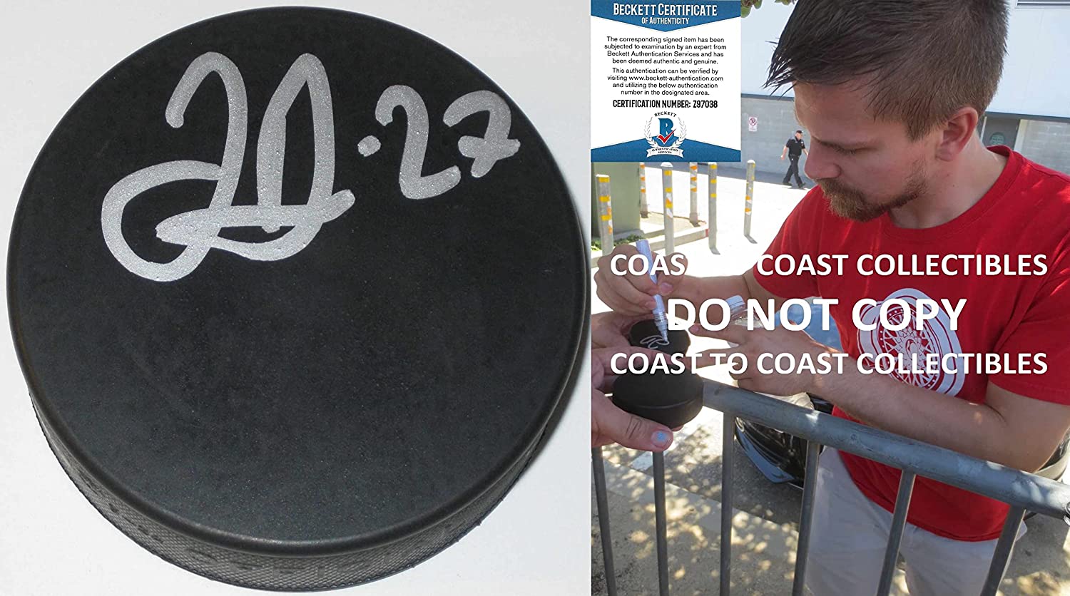 Joonas Donskoi Seattle Kraken Avalanche Sharks signed Hockey puck proof Beckett