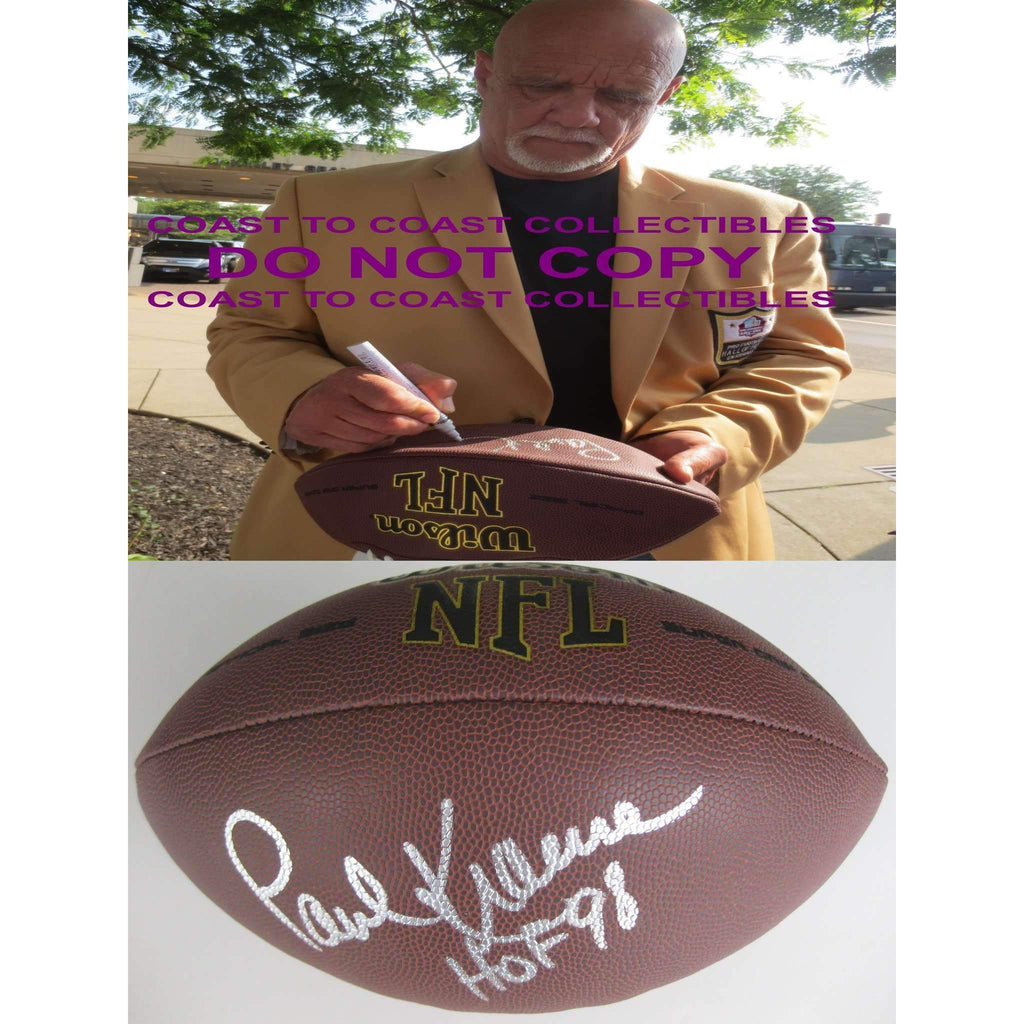 Paul Krause, Minnesota Vikings, Washington Redskins, Signed, Autographed, NFL Football, a COA with the Proof Photo of Paul Signing Will Be Included