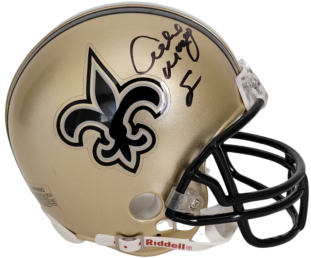 Archie Manning signed New Orleans Saints mini football helmet proof autographed