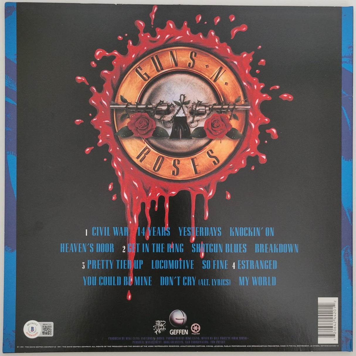 Duff McKagan Steven Adler signed GNR Use Your Illusion II album proof Beckett STAR