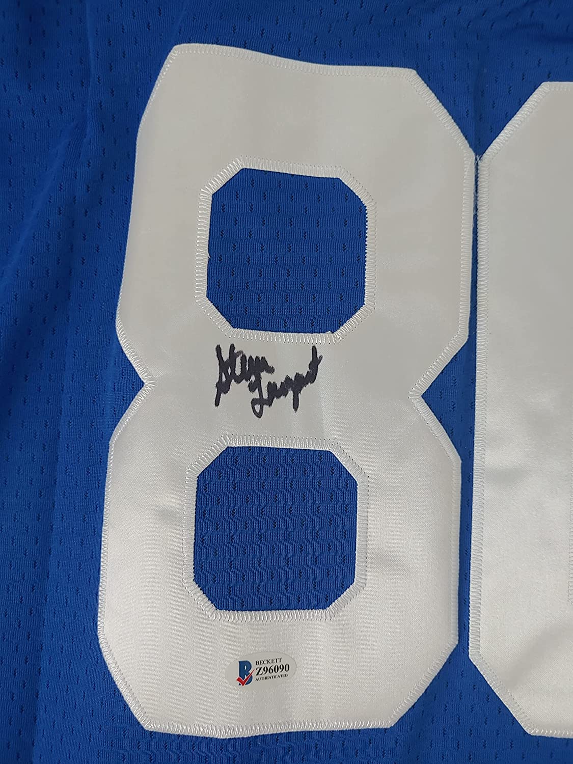 Steve Largent signed Seattle Seahawks football jersey proof Beckett COA autographed