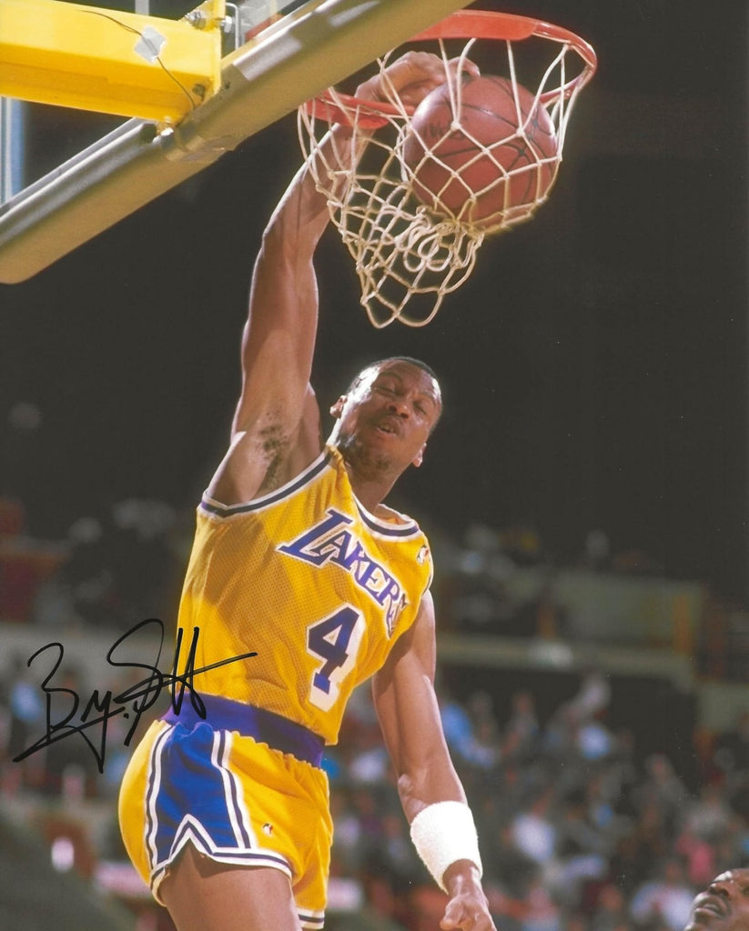 Byron Scott signed Los Angeles Lakers basketball 8x10 photo Proof COA autographed