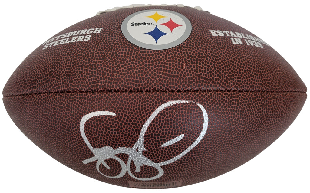Jerome Bettis signed Pittsburgh Steelers logo football proof COA autographed