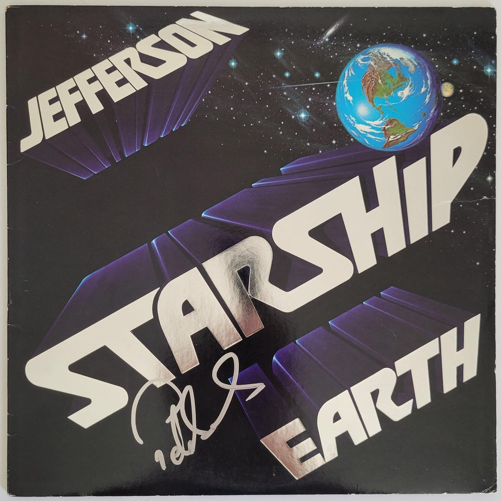 Pete Sears Signed Jefferson Starship Earth Album Vinyl Record COA Proof STAR