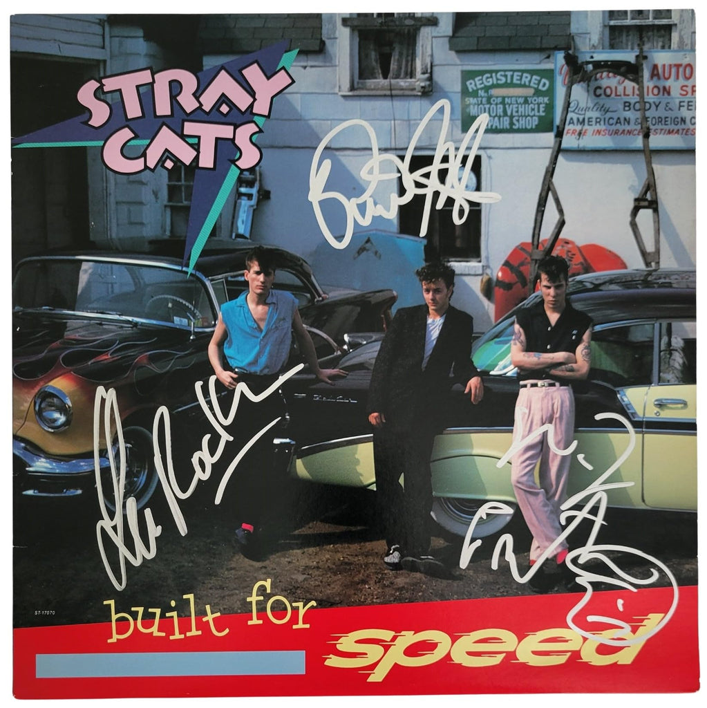 Brian Setzer Lee Rocker Slim Jim Signed Stray Cats Built for Speed Album Proof COA Vinyl