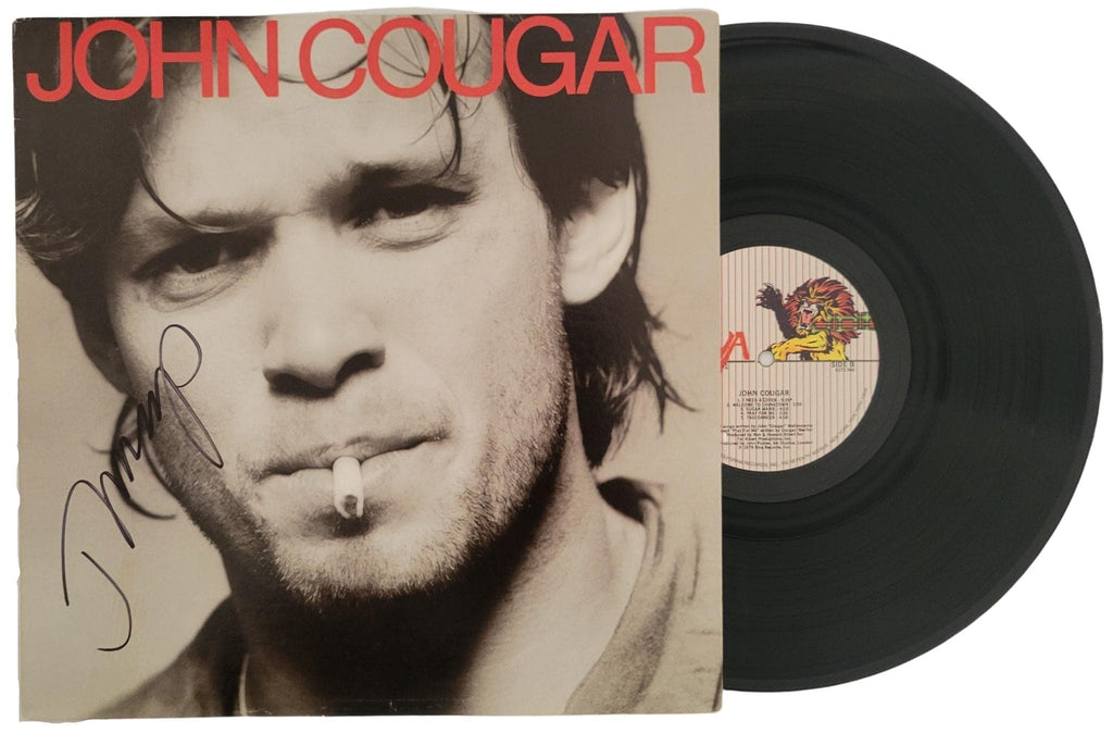 John Cougar Mellencamp signed John Cougar album vinyl record COA proof autograph STAR