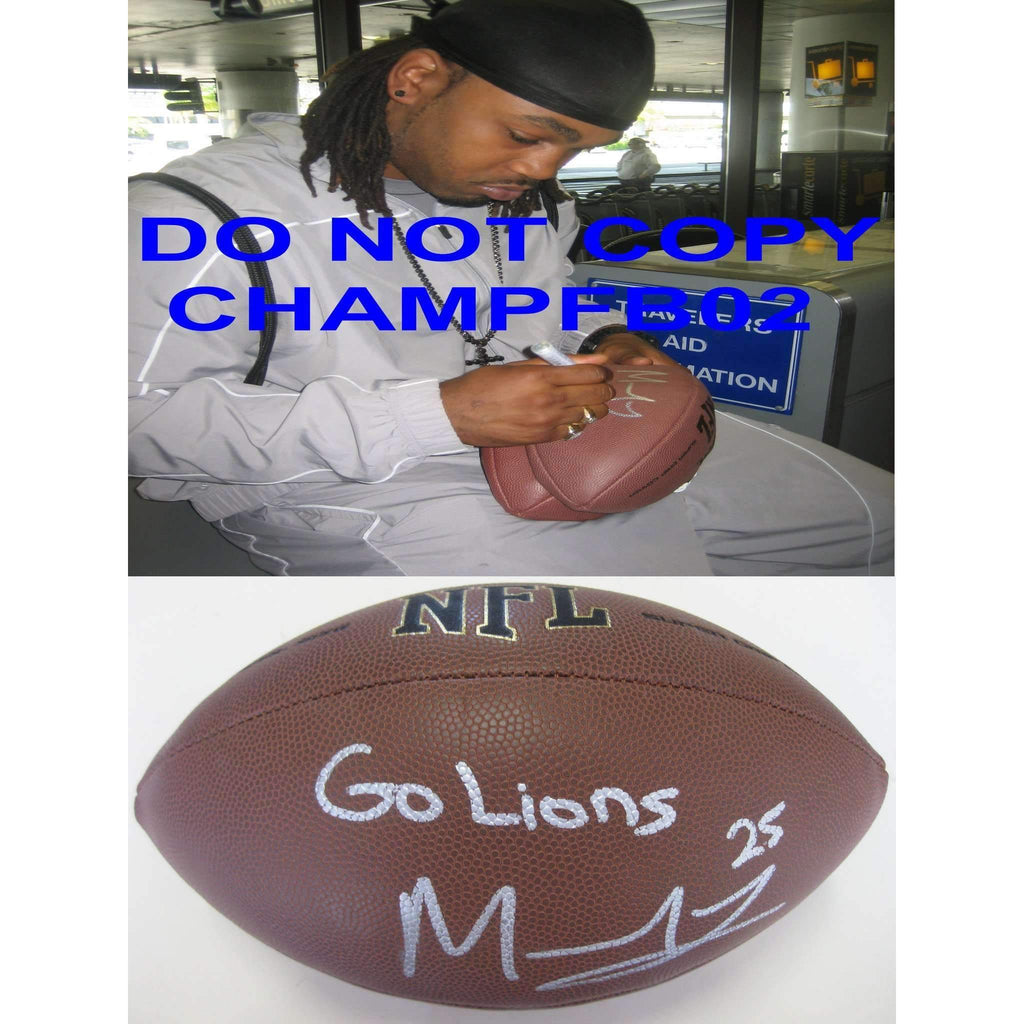 Mikel Leshoure, Detroit Lions, Illinois, Fighting Illini, Signed, Autographed, NFL Football, a COA with the Proof Photo of Mikel Signing Will Be Included