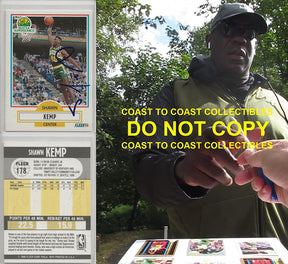 Shawn Kemp Seattle Sonics signed rookie Fleer basketball Card #178 proof autograph
