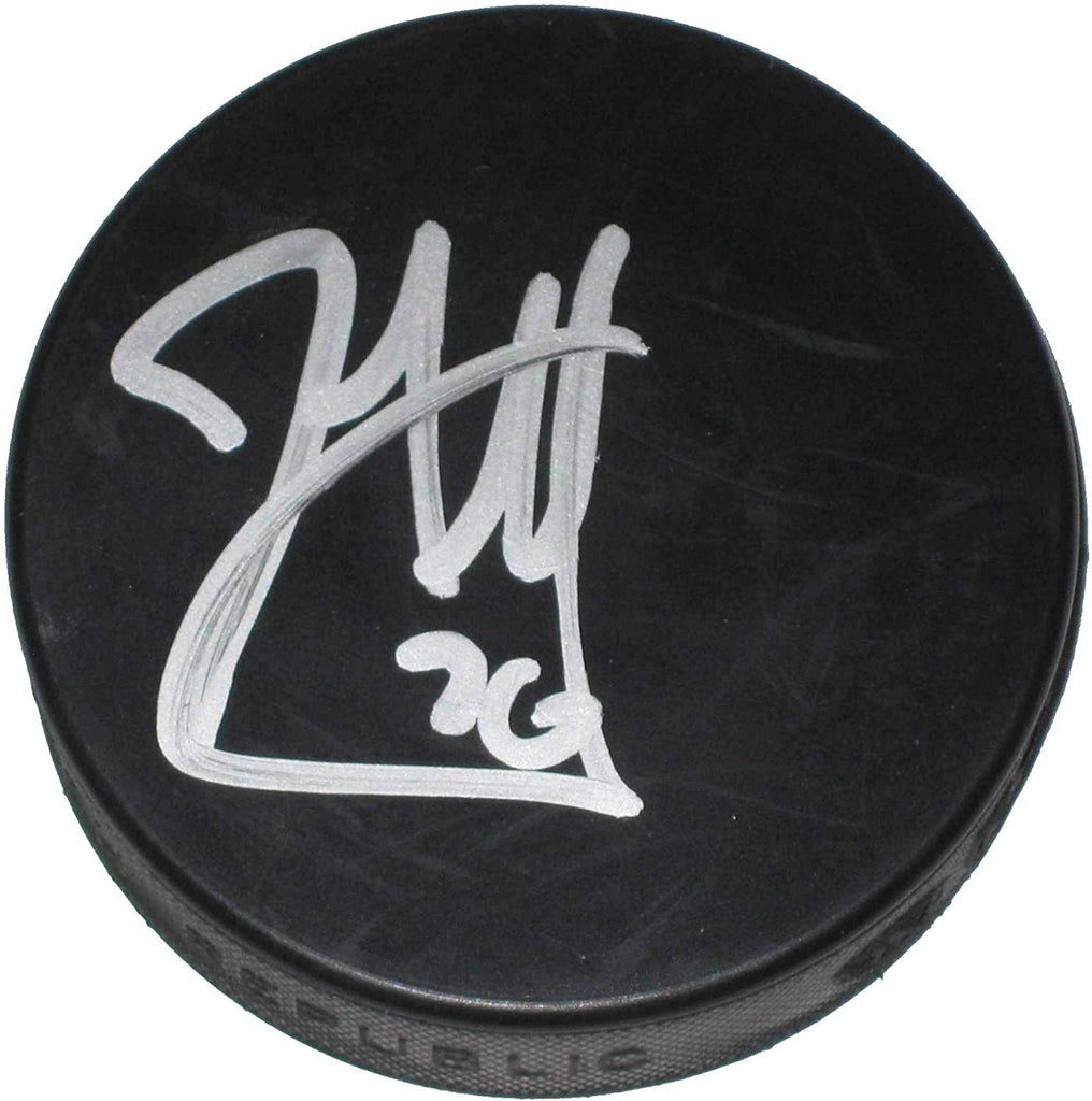 John Scott Blackhawks, Rangers, Sharks signed,autographed Hockey Puck, COA proof