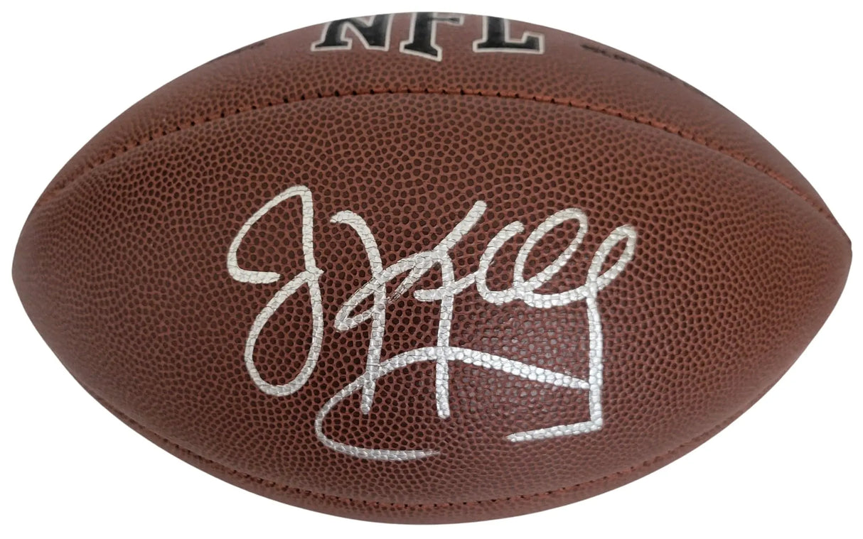 Jim Kelly Signed Football Proof COA Bills Miami Hurricanes Autographed