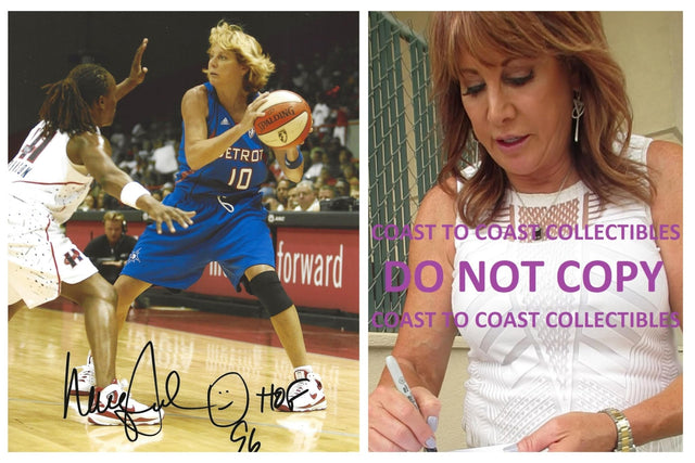 Nancy Lieberman signed Detroit Shock basketball 8x10 photo COA Proof autographed.