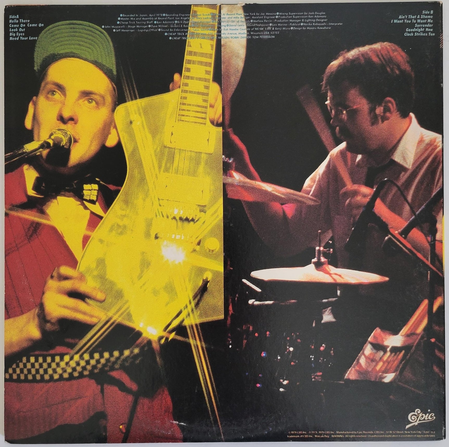 Cheap Trick band signed at Budokan album Vinyl COA proof Robin Zander,Rick Nielsen,Tom Peterson star