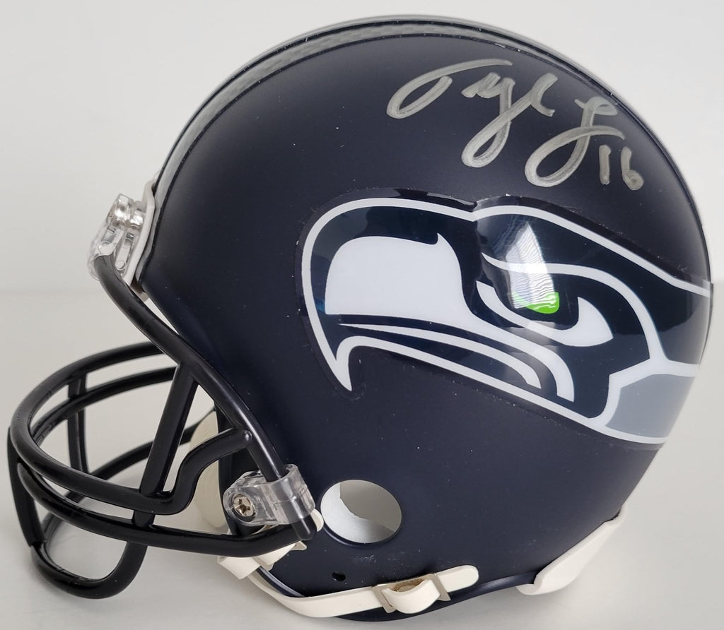 Tyler Lockett signed Seattle Seahawks mini football helmet proof COA autographed