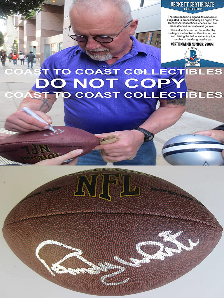 Randy White Cowboys SB MVP signed NFL football proof Beckett COA autographed
