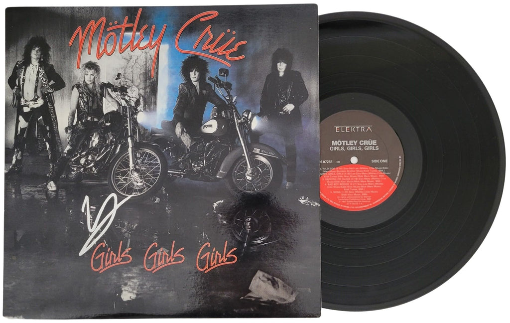 Vince Neil signed Motley Girls Girls Girls album vinyl record COA exact proof star