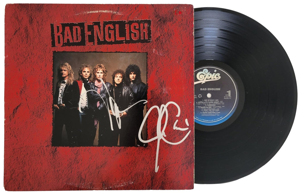 Neal Schon Jonathan Cain signed Bad English album proof autographed Vinyl Record