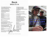 Beck Hansen signed Loser Lyrics sheet COA exact Proof autographed