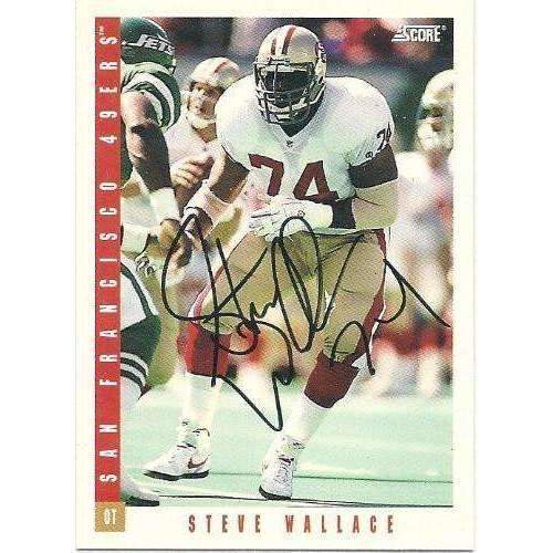 1993, Steve Wallace, San Francisco 49ers, Signed, Autographed, Score Football Card, Card # 395,