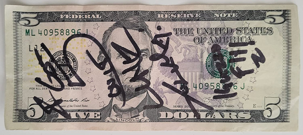 The LUNIZ Yuckmouth “I GOT 5 ON IT” signed 5 Dollar Bill COA exact proof STAR