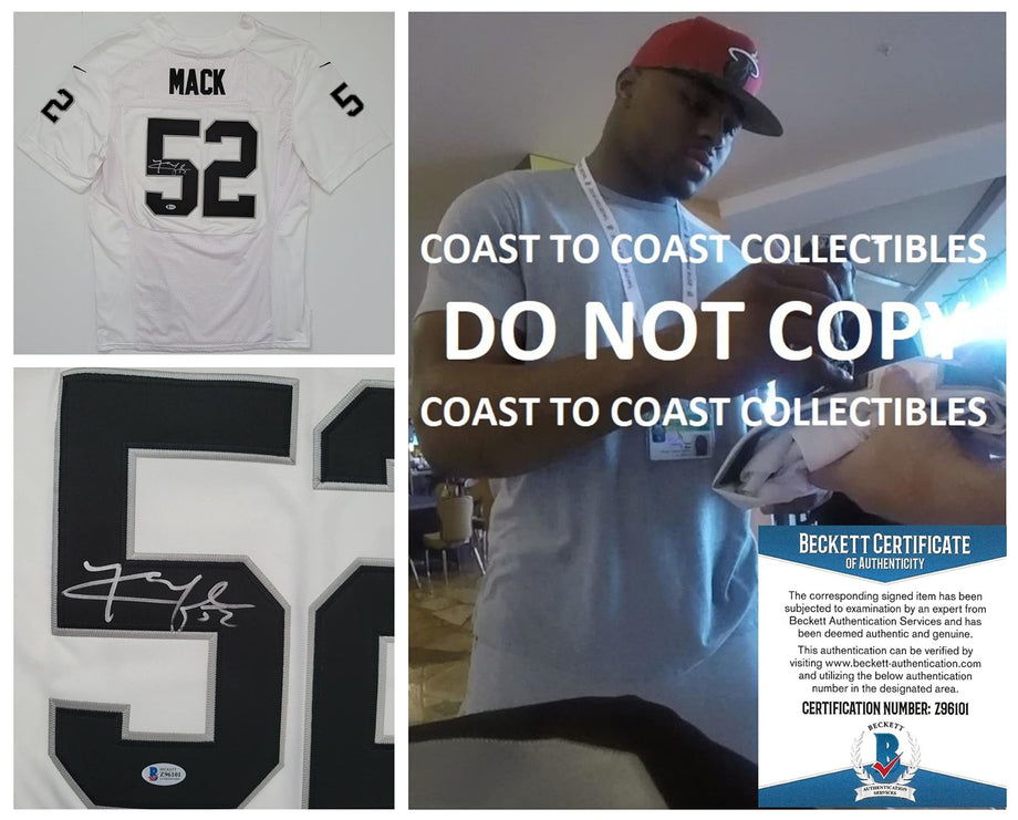 Khalil Mack Signed Oakland Raiders Football Jersey Beckett COA Proof Autographed - Coast to Coast Collectibles Memorabilia - #sports_memorabilia#- #