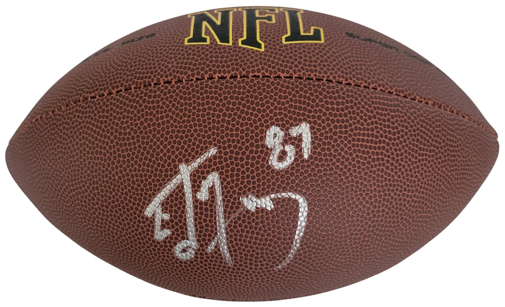 Ed McCaffrey Signed Football Proof COA Autographed Denver Broncos 49ers Stanford