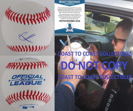 Corey Kluber New York Yankees autographed baseball proof Beckett COA