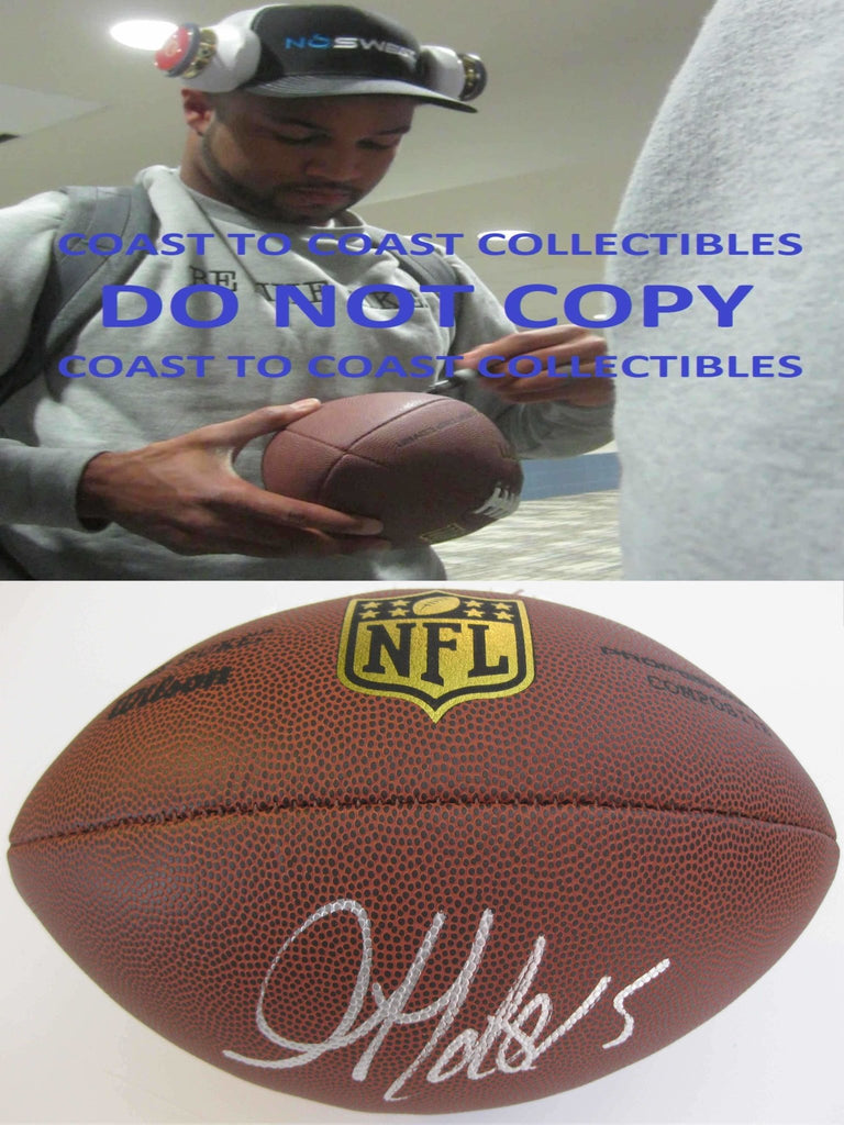 Golden Tate, Detroit Lions, Seattle Seahawks, Notre Dame, Signed, Autographed, NFL Duke Football, a COA with the Proof Photo of Golden Signing the Football Will Be Included
