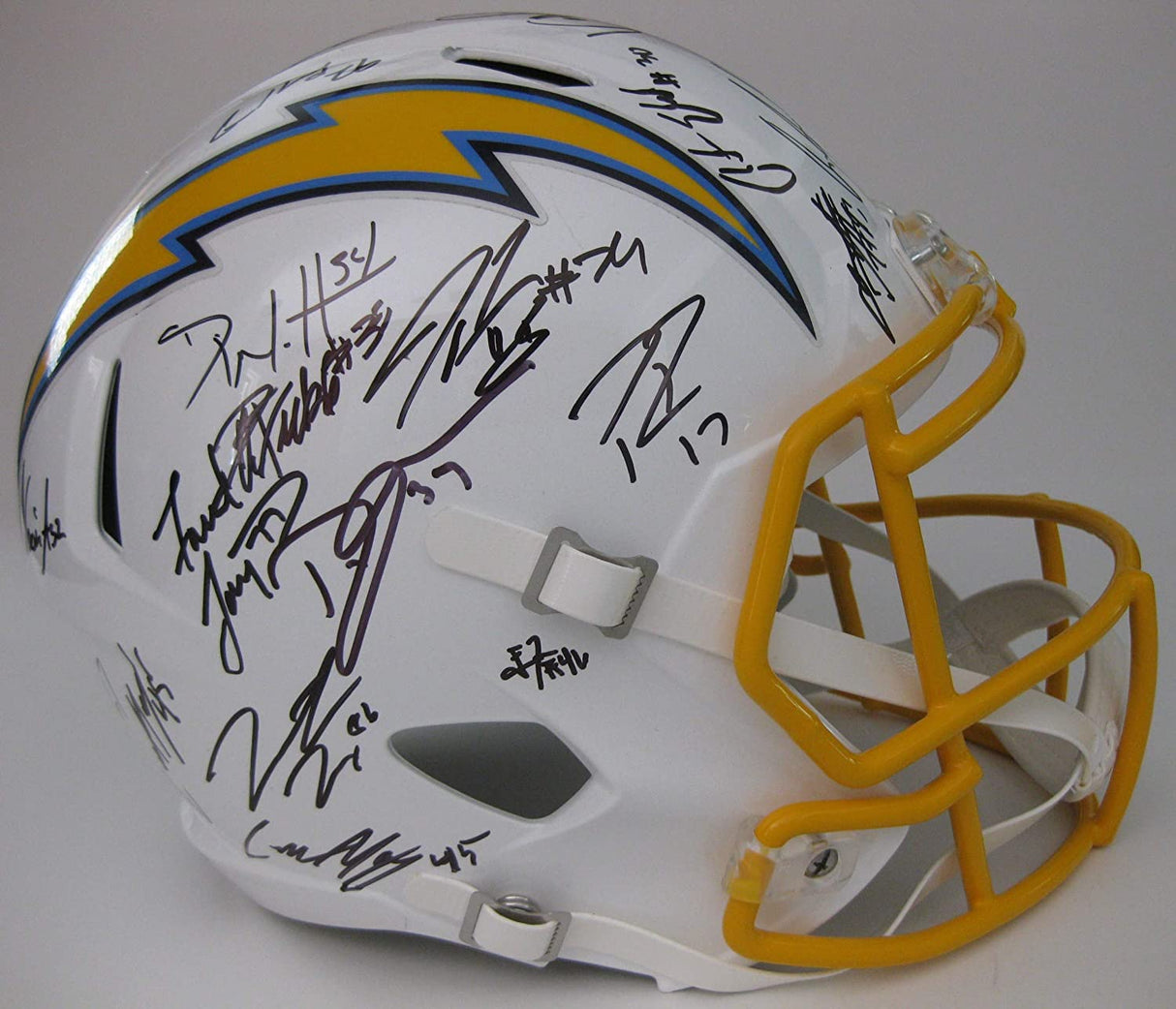 2019 Los Angeles Chargers team signed full size speed football helmet COA proof