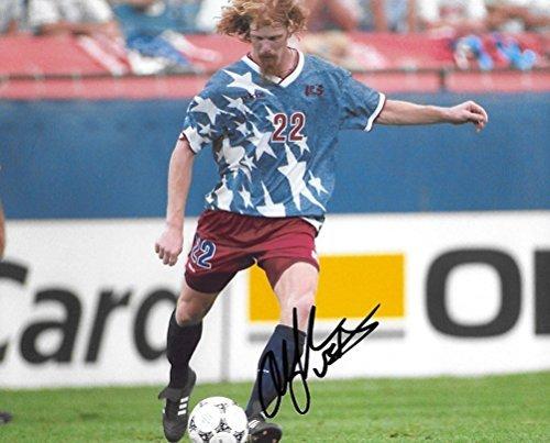 Alexi Lalas, USA National Team, USA Gold, signed, autographed, Soccer 8x10 photo - COA and Proof.
