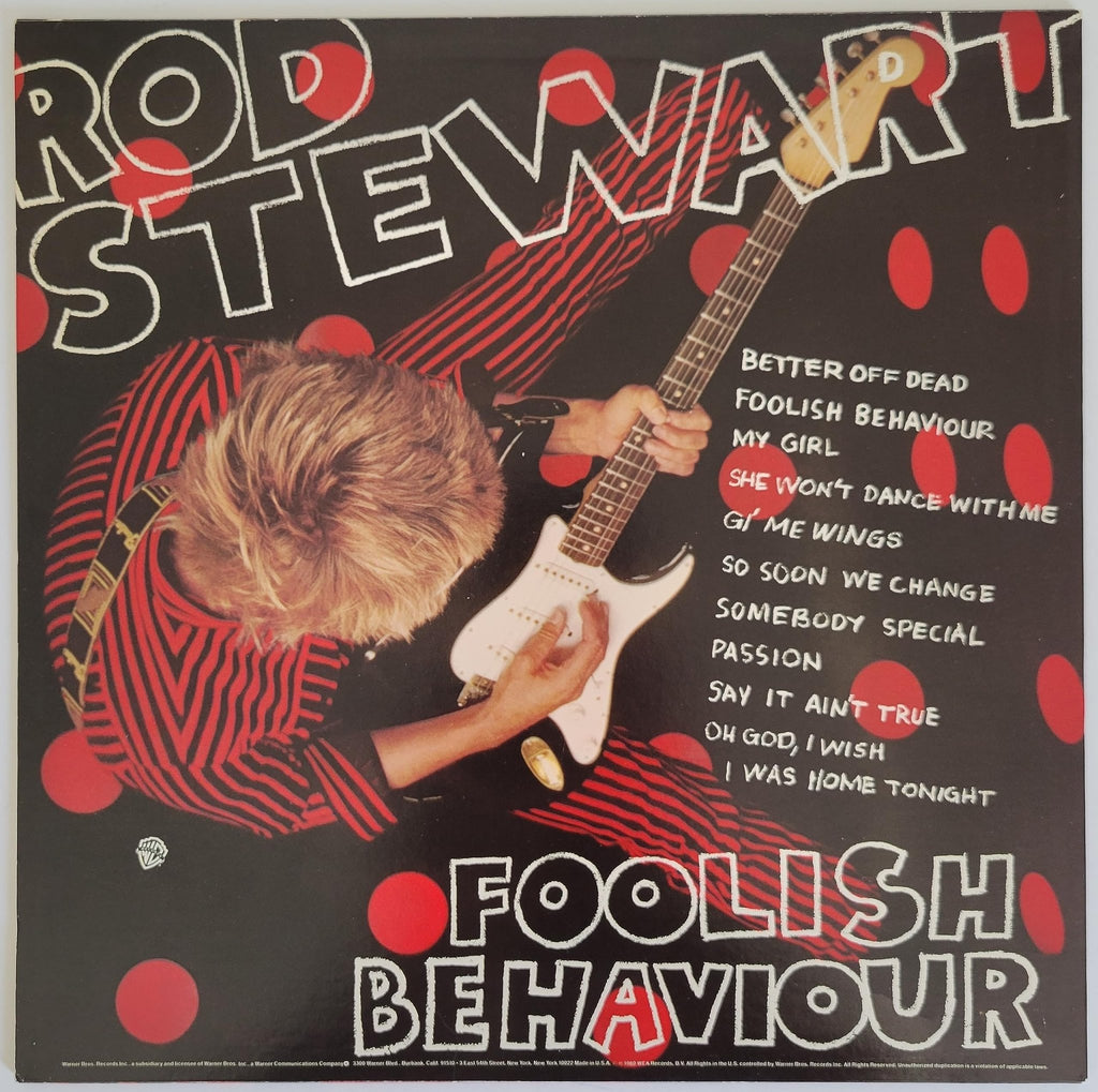 Rod Stewart signed Foolish Behaviour album vinyl record COA exact proof STAR