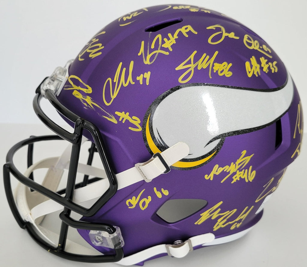 2023 Minnesota Vikings team signed speed full size football helmet COA proof