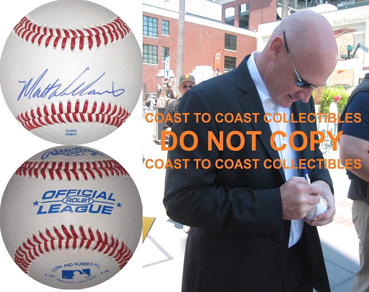 Matt Williams Giants Diamondbacks Kia Tigers signed autographed baseball proof COA