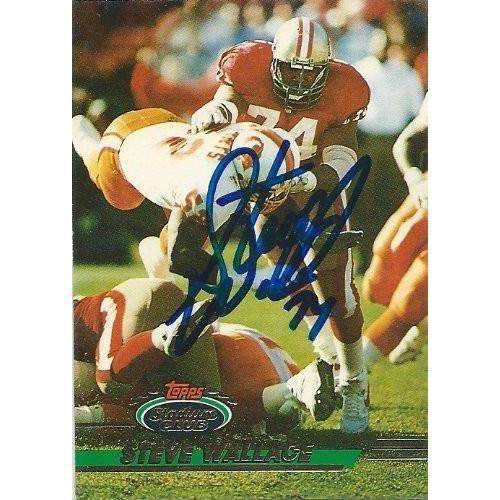 1993, Steve Wallace, San Francisco 49ers, Signed, Autographed, Topps Stadium Club Football Card, Card # 477,