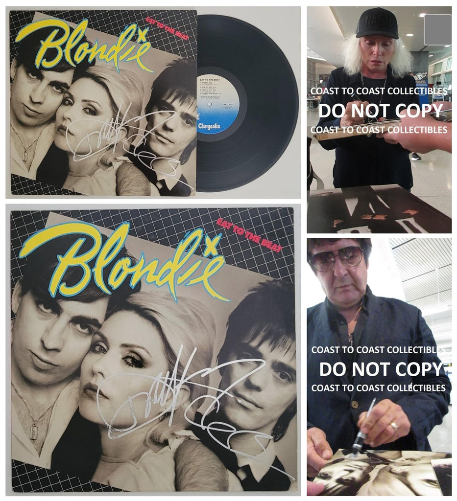 Debbi Harry Clem Burke signed Blodie Eat to the Beat album vinyl COA proof STAR