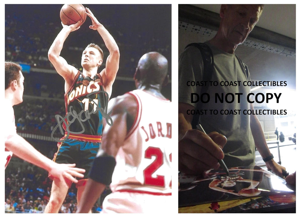 Detlef Schrempf signed Seattle Sonics 8x10 Basketball photo Proof COA autographed...