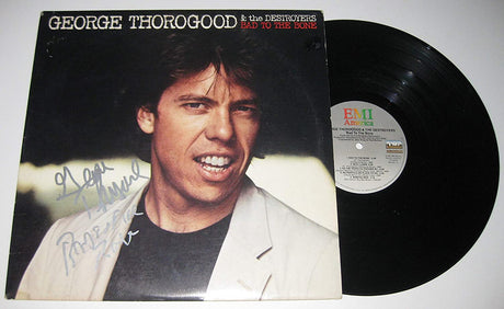 George Thorogood signed Bad to the Bone album vinyl record proof Beckett COA star