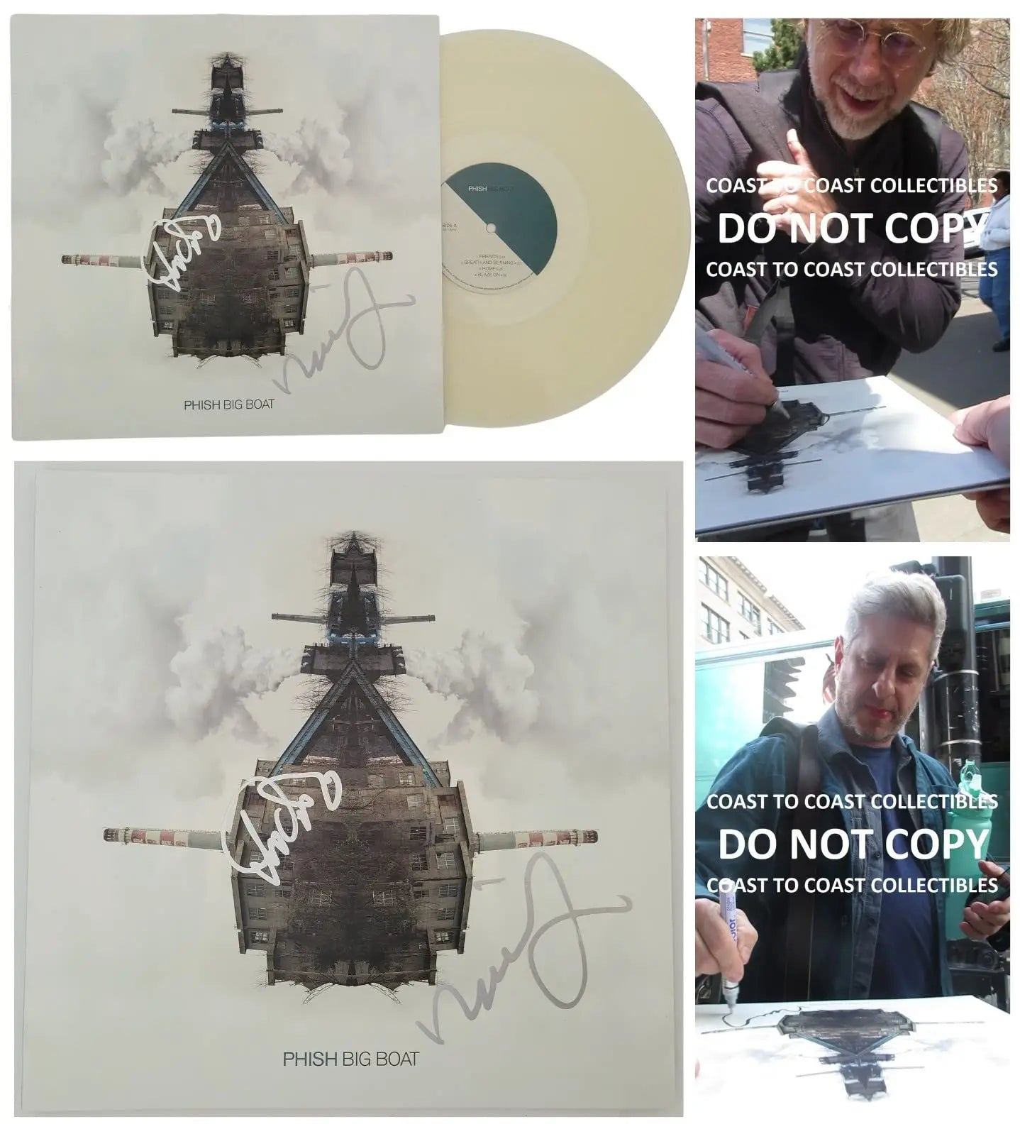 Trey Anastasio Mike Gordon signed Phish Big Boat album vinyl COA proof STAR